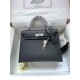 HERMES Kelly 25 Nior Epsom Silver-tone Hardware