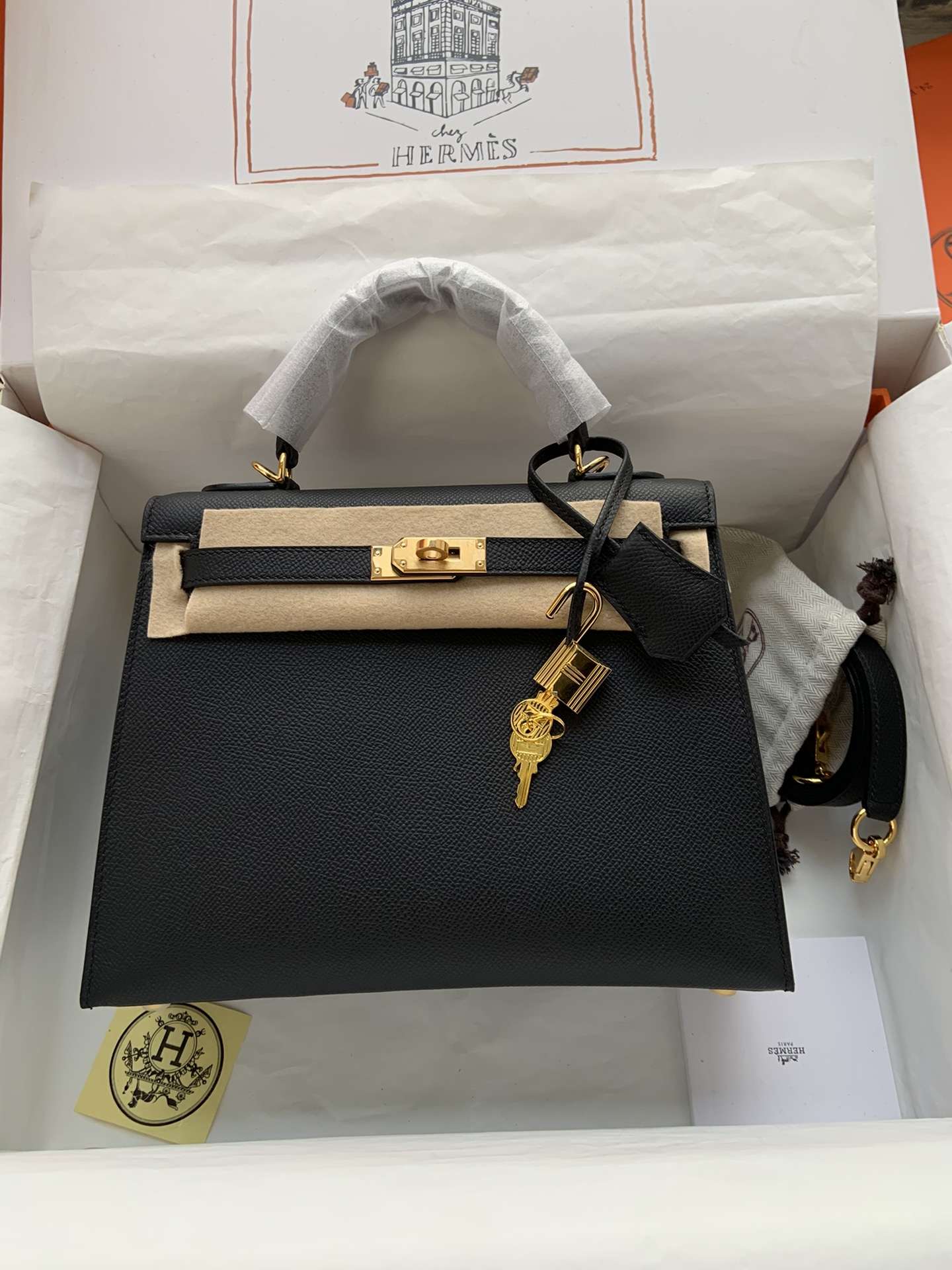 HERMES Kelly 25 Nior Epsom Gold-tone Hardware