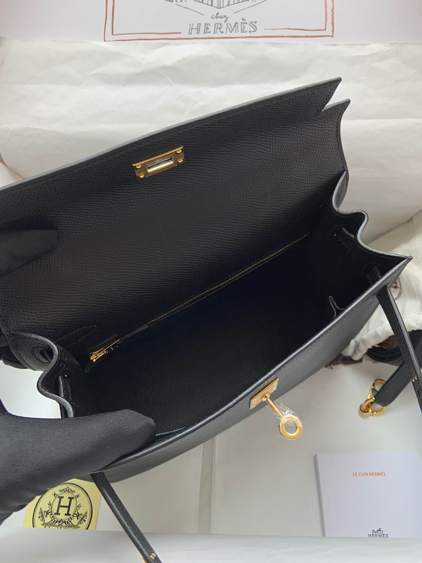 HERMES Kelly 25 Nior Epsom Gold-tone Hardware