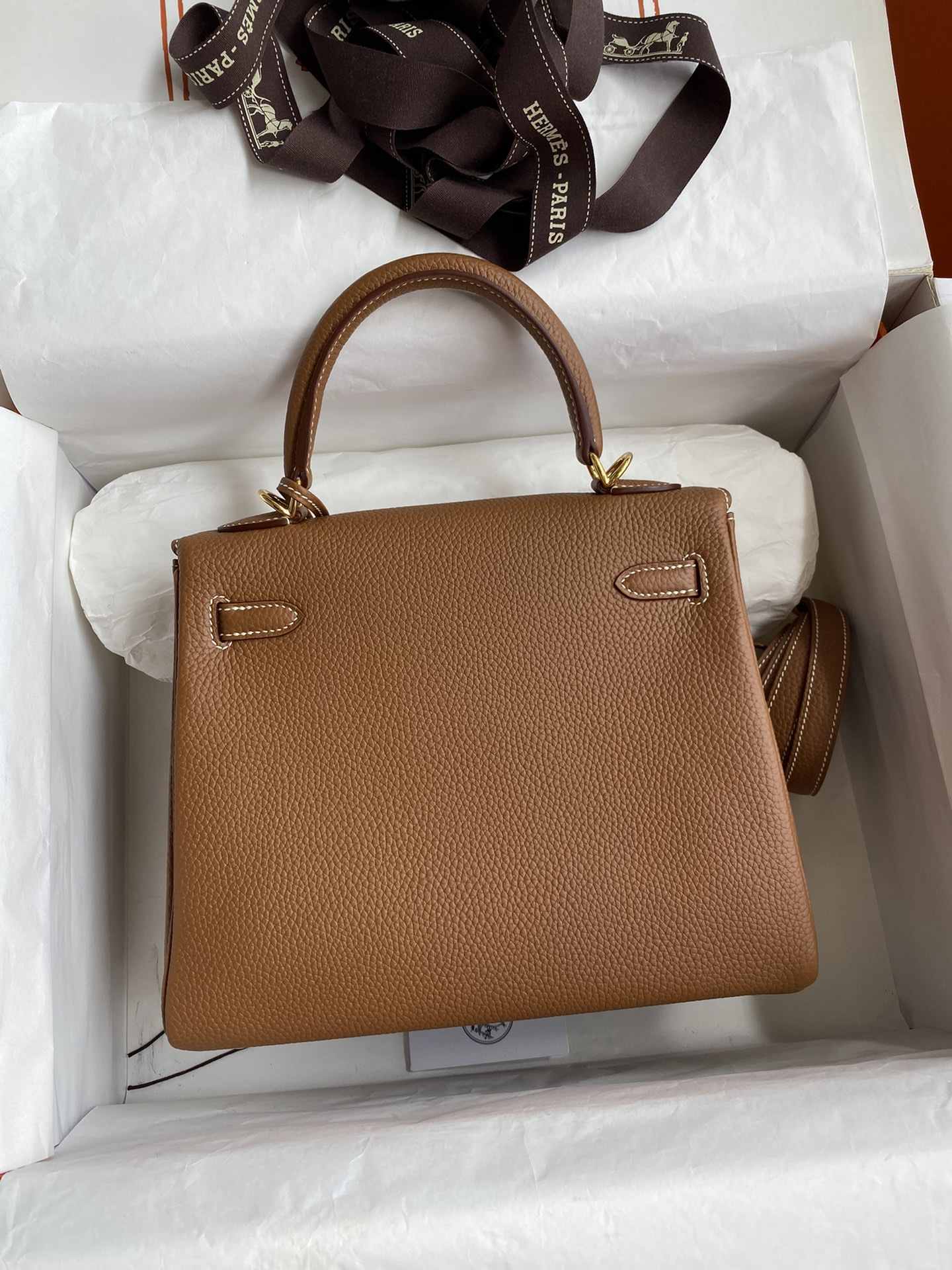 HERMES Kelly 25 Gold Togo Gold-tone Hardware