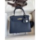 HERMES Kelly 25 Bleu Sapphir Togo Silver-tone Hardware