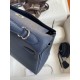 HERMES Kelly 25 Bleu Sapphir Togo Silver-tone Hardware