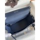 HERMES Kelly 25 Bleu Sapphir Togo Silver-tone Hardware