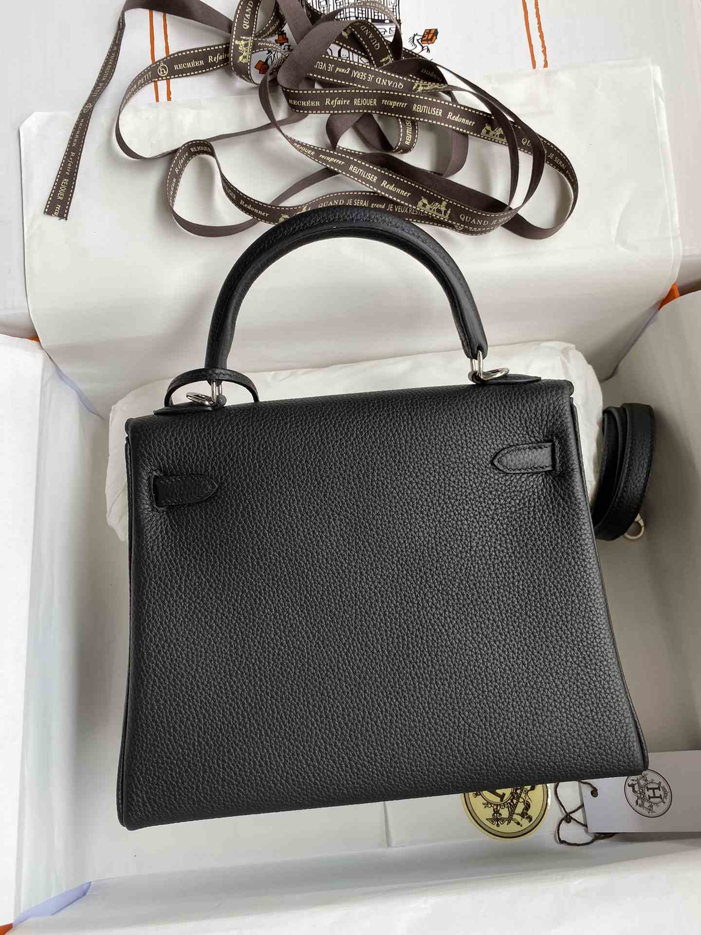 HERMES Kelly 25 Nior Togo Silver-tone Hardware