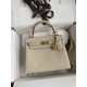 HERMES Kelly 25 Craie Togo Gold-tone Hardware