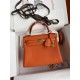 HERMES Kelly 25 Orange Togo Gold-tone Hardware