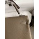 HERMES Kelly 25 Etoupe Togo Silver-tone Hardware