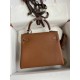 HERMES Kelly 25 Gold Togo Silver-tone Hardware