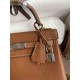 HERMES Kelly 25 Gold Togo Silver-tone Hardware