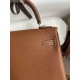 HERMES Kelly 25 Gold Togo Silver-tone Hardware