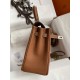 HERMES Kelly 25 Gold Togo Silver-tone Hardware