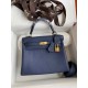 HERMES Kelly 25 Deep Blue Togo Gold-tone Hardware