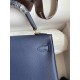 HERMES Kelly 25 Deep Blue Togo Gold-tone Hardware