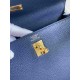 HERMES Kelly 25 Deep Blue Togo Gold-tone Hardware