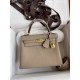 HERMES Kelly 25 Gris Tourterelle Togo Gold-tone Hardware