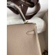 HERMES Kelly 25 Gris Tourterelle Togo Gold-tone Hardware