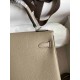 HERMES Kelly 25 Gris Tourterelle Togo Silver-tone Hardware