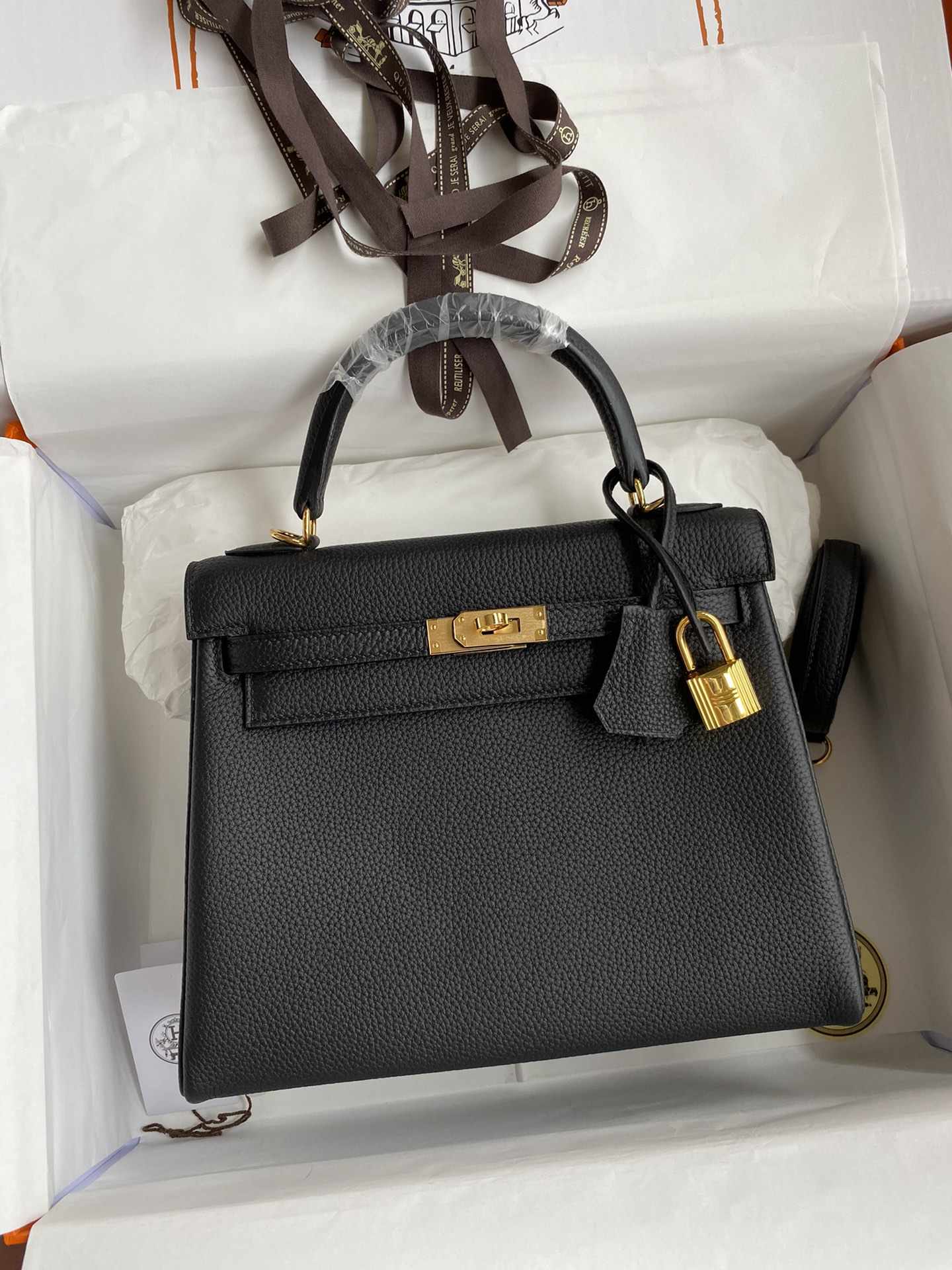 HERMES Kelly 25 Nior Togo Gold-tone Hardware