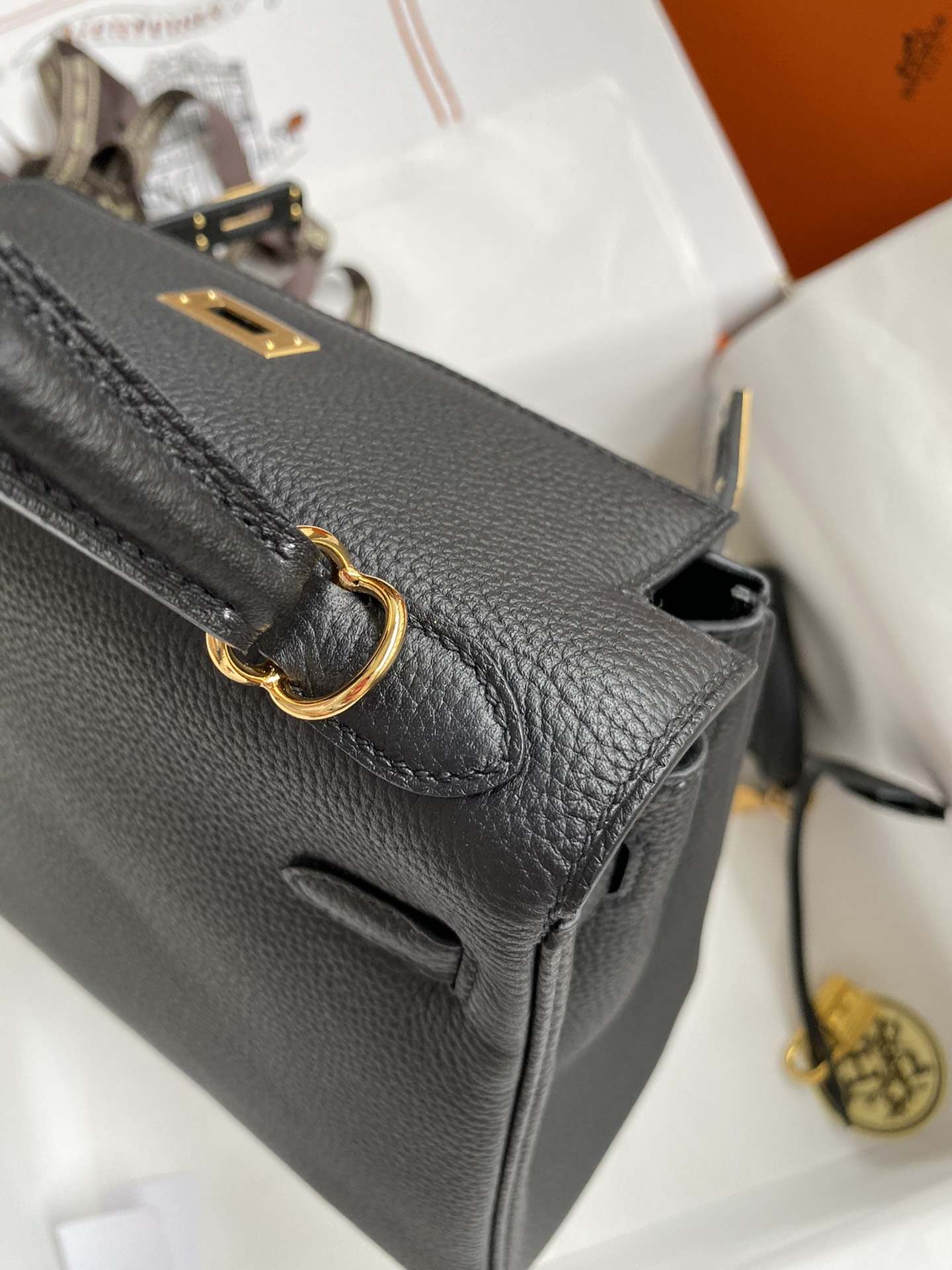 HERMES Kelly 25 Nior Togo Gold-tone Hardware