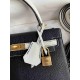 HERMES Kelly 25 Nior&Craie Epsom Gold-tone Hardware