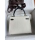 HERMES Kelly 25 Craie&Nior Epsom Gold-tone Hardware