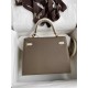 HERMES Kelly 25 Etoupe&Craie Epsom Gold-tone Hardware