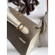 HERMES Kelly 25 Etoupe&Craie Epsom Gold-tone Hardware