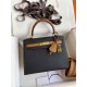 HERMES Kelly 25 Nior&Gold Epsom Gold-tone Hardware