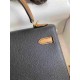 HERMES Kelly 25 Nior&Gold Epsom Gold-tone Hardware