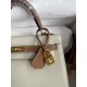 HERMES Kelly 25 Craie&Gold Epsom Gold-tone Hardware