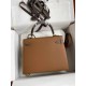 HERMES Kelly 25 Gold&Etoupe Epsom Gold-tone Hardware