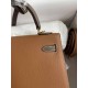 HERMES Kelly 25 Gold&Etoupe Epsom Gold-tone Hardware