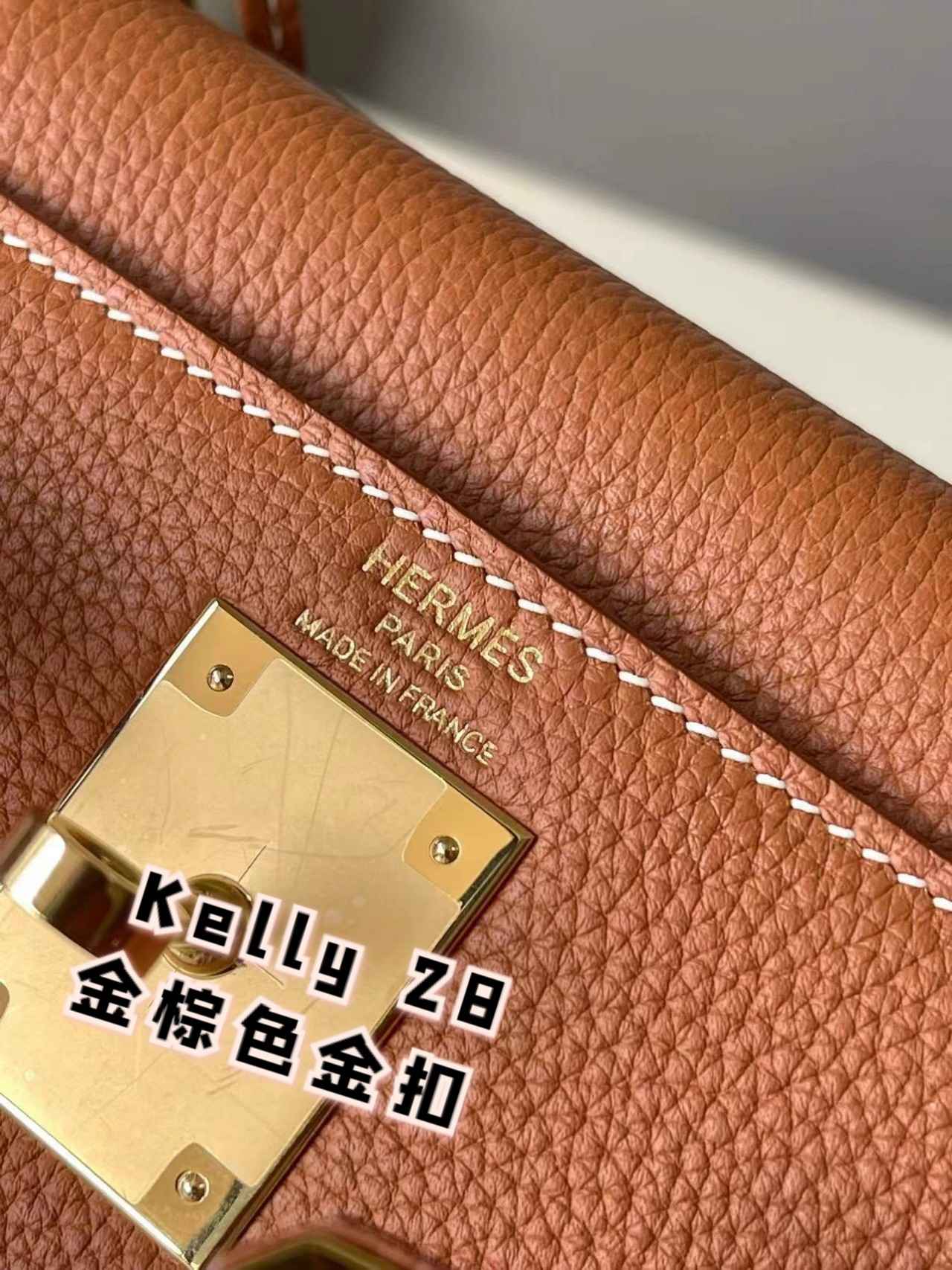 HERMES Kelly 28 Gold Togo Gold-tone Hardware