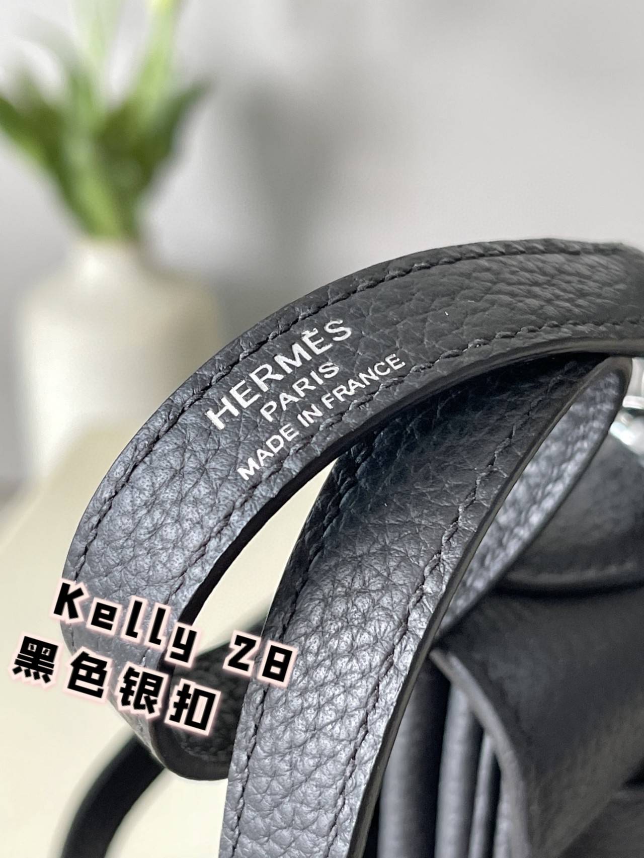 HERMES Kelly 28 Nior Togo Silver-tone Hardware