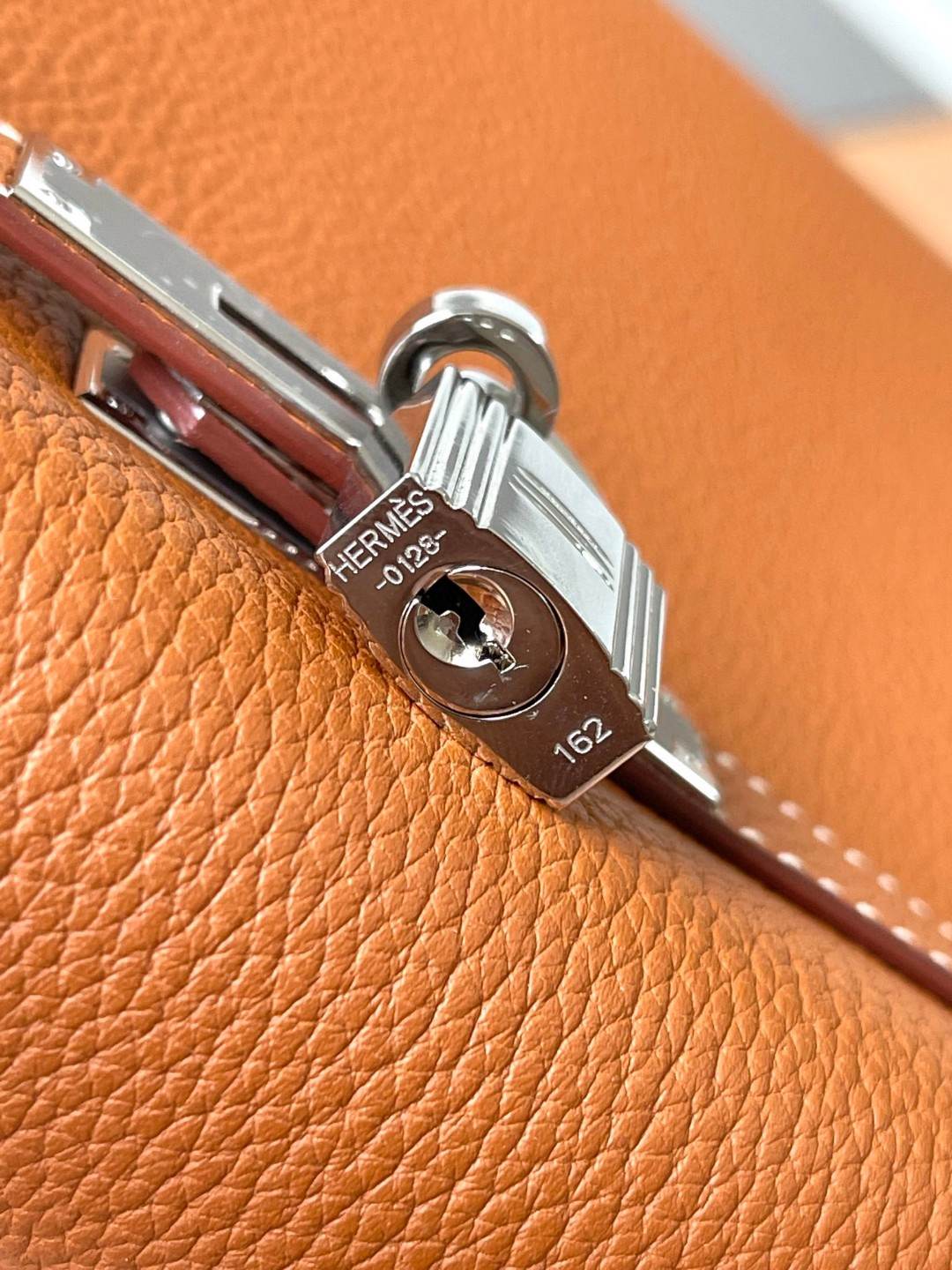 HERMES Kelly 28 Gold Togo Silver-tone Hardware