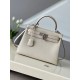 HERMES Kelly 28 Craie Togo Silver-tone Hardware