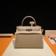 HERMES Kelly 28 Etoupe Epsom Silver-tone Hardware