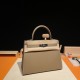 HERMES Kelly 28 Etoupe Epsom Silver-tone Hardware