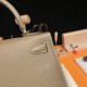 HERMES Kelly 28 Etoupe Epsom Silver-tone Hardware