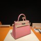 HERMES Kelly 28 Rose Confetti Epsom Silver-tone Hardware