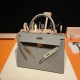 HERMES Kelly 28 Gris Meyer Epsom Gold-tone Hardware