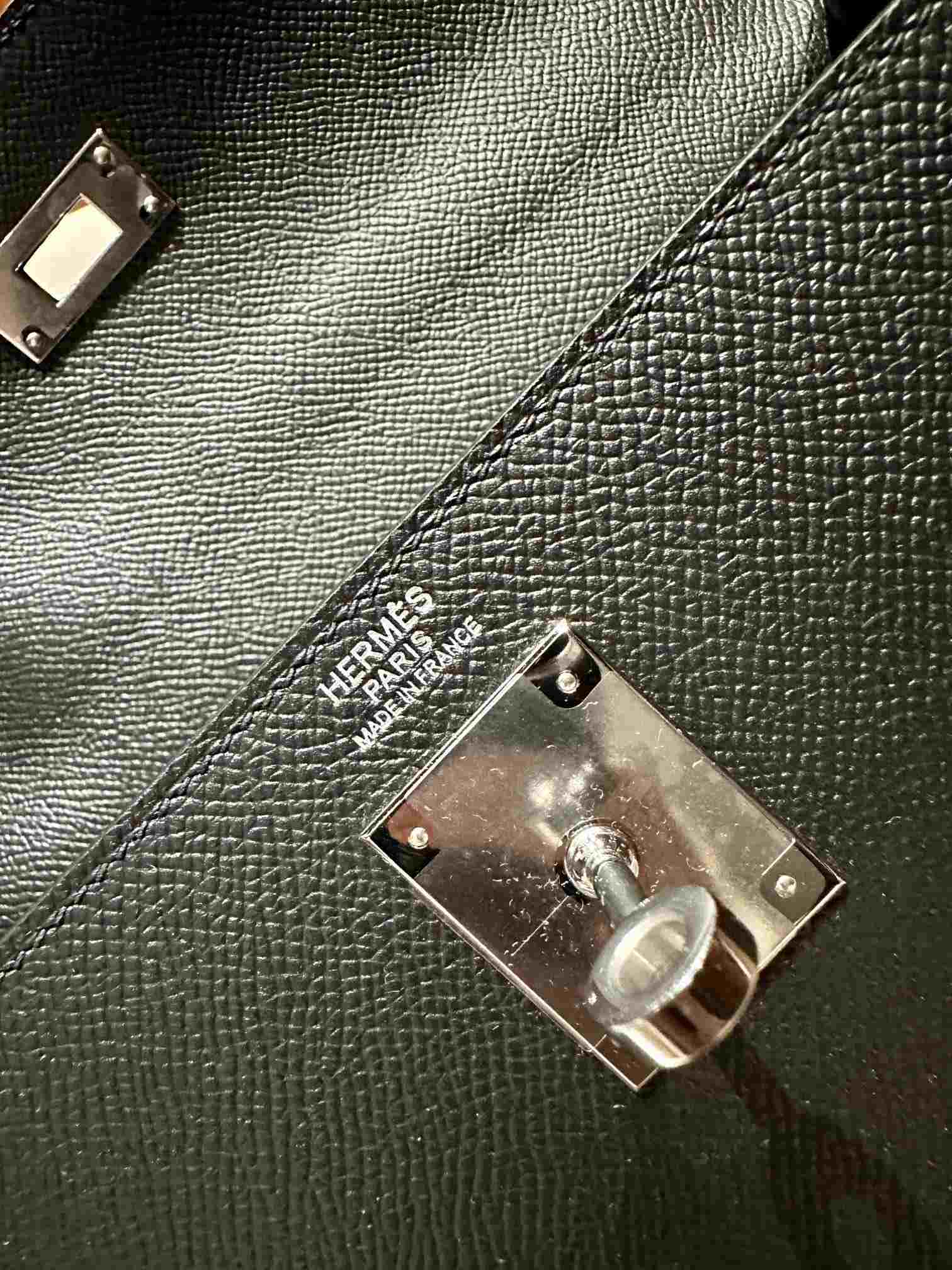 HERMES Kelly 28 Nior Epsom Silver-tone Hardware