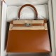 HERMES Kelly 25 Caramel Box Gold-tone Hardware