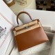 HERMES Kelly 25 Caramel Box Gold-tone Hardware