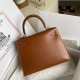 HERMES Kelly 25 Caramel Box Gold-tone Hardware