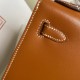 HERMES Kelly 25 Caramel Box Gold-tone Hardware