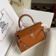 HERMES Kelly 25 Caramel Box Gold-tone Hardware