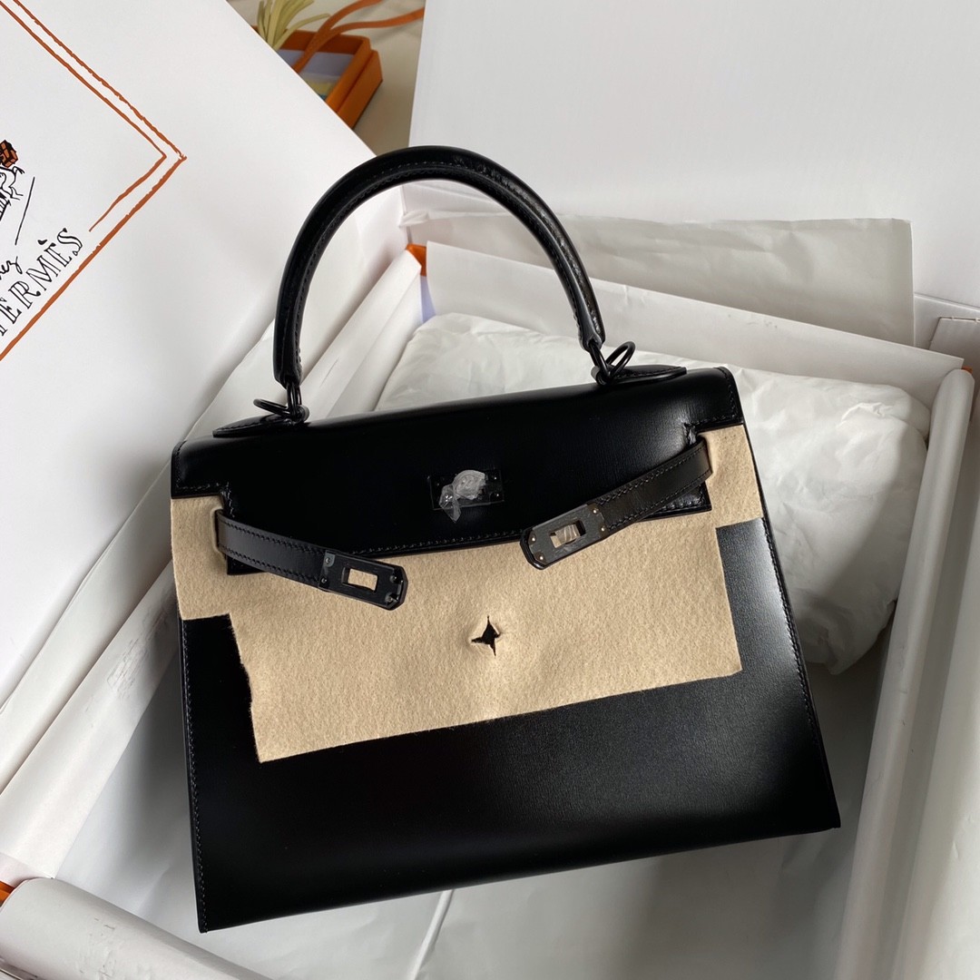 HERMES Kelly 25 Nior Box Silver-tone Hardware