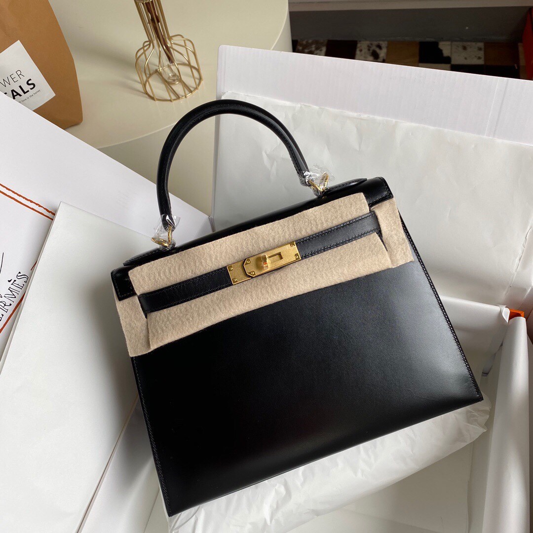 HERMES Kelly 28 Nior Box Gold-tone Hardware