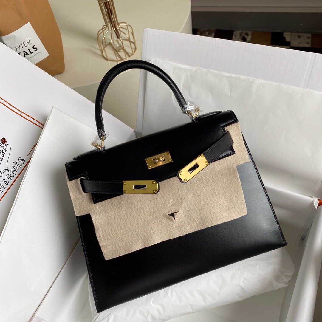 HERMES Kelly 28 Nior Box Gold-tone Hardware